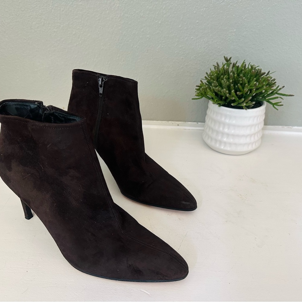 Y2K Yves Saint Laurent Tom Ford Era Chocolate Brown Suede Ankle Boots 7.5